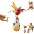 thumbnail image 1 of Self-Righting Cat Tumbler Toy – Interactive Wobble & Rolling Ball with Colorful Feathers, Battery-Free Silent Play for Indoor Kittens & Cats Exercise(RL A 1 PC), 1 of 5