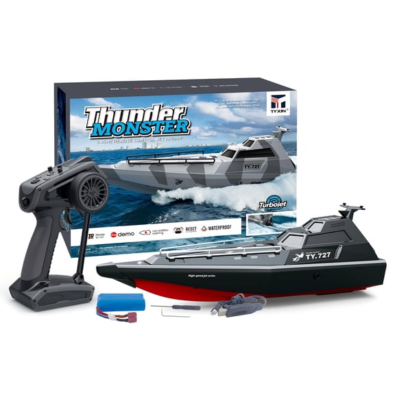 Self-Righting RC Speedboat, 2.4GHz 20+ km/h High-Speed Remote Control Voat with Water-Cooled Brushed Motor, USB Charging for Hobbyists