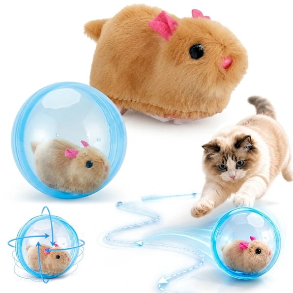 Self-Rolling Interactive Cat Ball, 2026 New Realistic Animal Automatic Moving Rolling Cat Ball Cat Ball Fun Indoor Interactive Pet Ball 360° Rolling Spin Moving for Cats Dogs Chasing