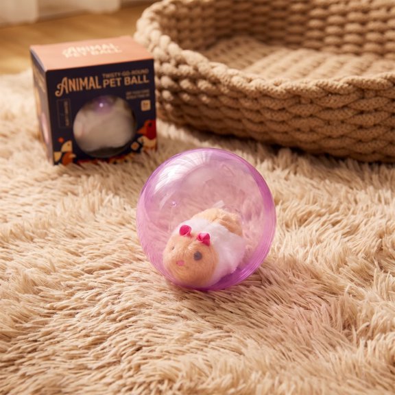 Self-Rolling Interactive Cat Toy with Obstacle Avoidance, Automatic Moving Pet Ball with Inside Mouse Toy for Kittens Small Dogs
