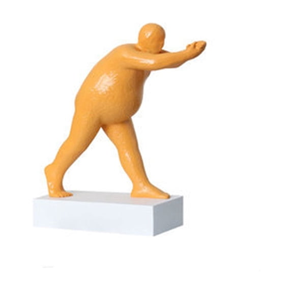 Self Sculpting Inspirational Character Ornaments, Home Furnishings, Hotel Models, Soft Decoration Artworks, Balancing Man Figurine Zen Office Home Decor,Saffron
