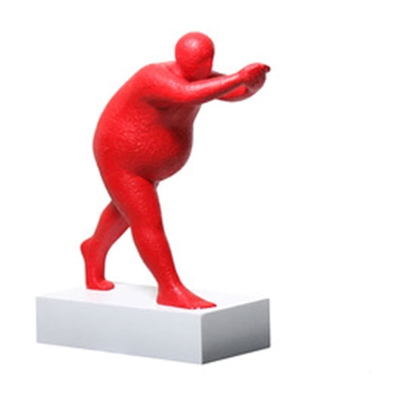 Self Sculpting Inspirational Character Ornaments, Home Furnishings, Hotel Models, Soft Decoration Artworks, Balancing Man Figurine Zen Office Home Decor,Red