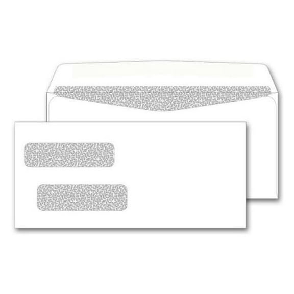 Self Seal Double Window Envelope - 9 x 4 1/8, 250 Envelopes
