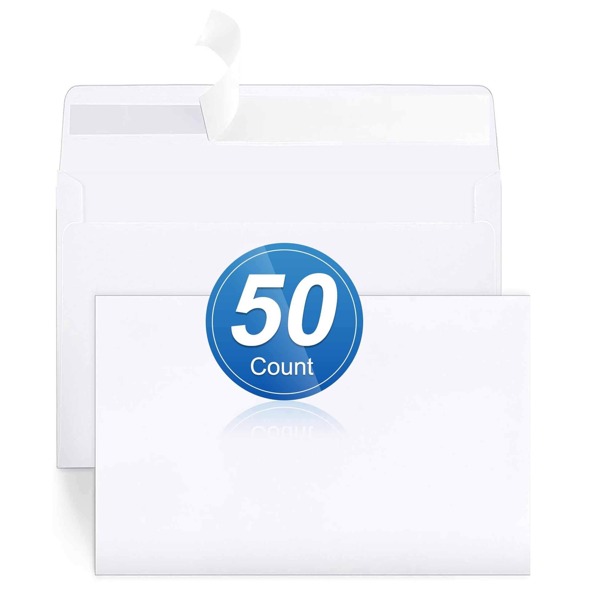 Envelopes A9 Mailing Envelopes, 6.4" x 9" Thick White Self Seal Envelopes, Business Envelopes, Envelopes Letter with Self-Seal Adhesive Strip, White, 6.4 in x 9 in, 50 Count