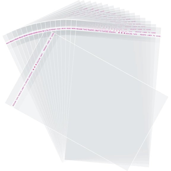 Self Sealing Cellophane Bags, 8x12 Inches 200 Pcs Clear Resealable Cellophane Bags Self Adhesive