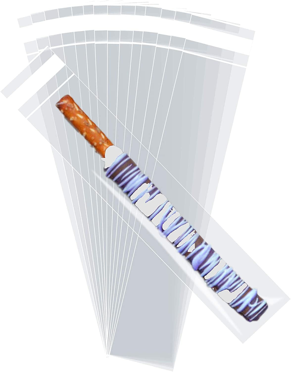 SelfSealing Cellophane Cookie Bags 2x10 Inches, 100Pack for Bakery