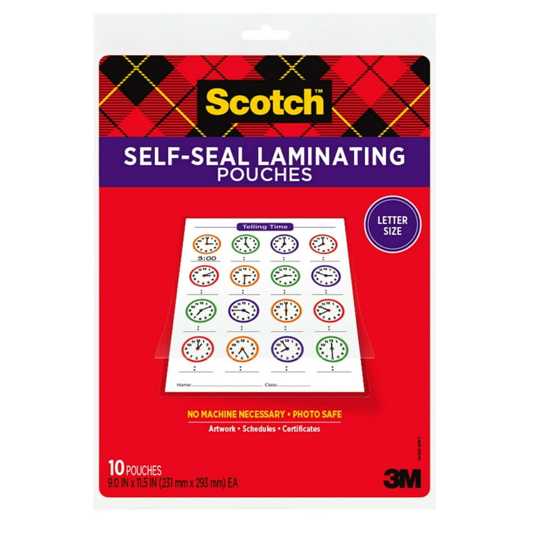Self-Sealing Laminating Pouches, 9.5 mil, 9 x 11.5, Gloss Clear, 10/Pack Self-Sealing Laminating Pouches, 9.5 mil, 9 x 11.5, Gloss Clear, 10/Pack