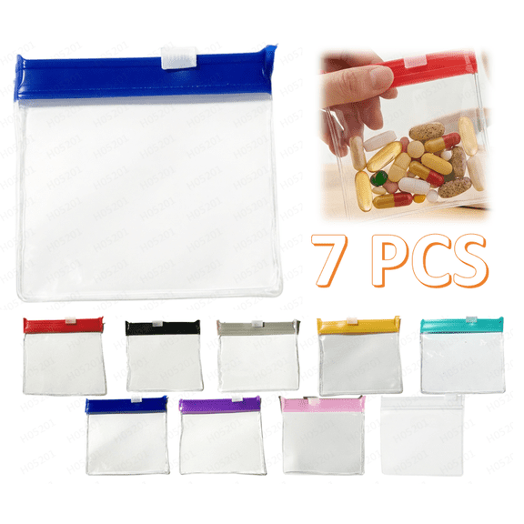 Self Sealing Medicine Bags‑Pill Pouch Bags Zippered, Plutput Reusable Pill Baggies for Medicine Bags Portable Self Sealing Travel Medicine Packets,2.91 x 2.91 Inch