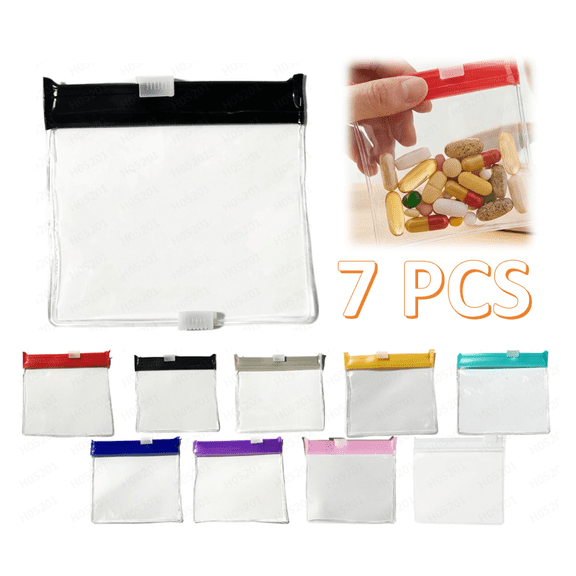 Self Sealing Medicine Bags‑Pill Pouch Bags Zippered, Plutput Reusable Pill Baggies for Medicine Bags Portable Self Sealing Travel Medicine Packets,2.91 x 2.91 Inch