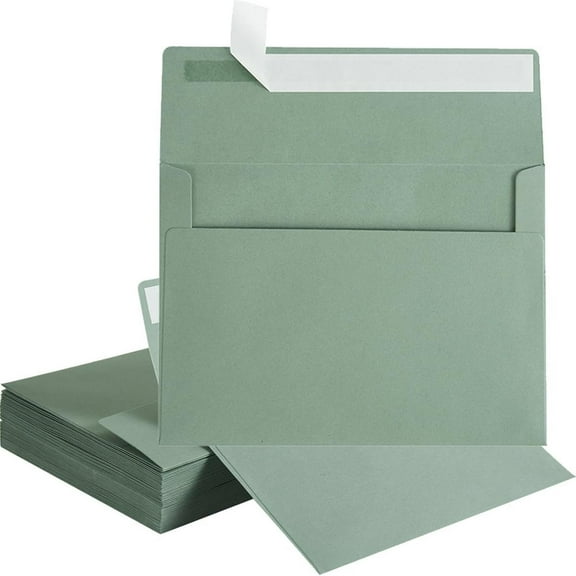 Self-Sealing Western Green Envelope Set - For Invitations, Business Letters & Creative Stationery.