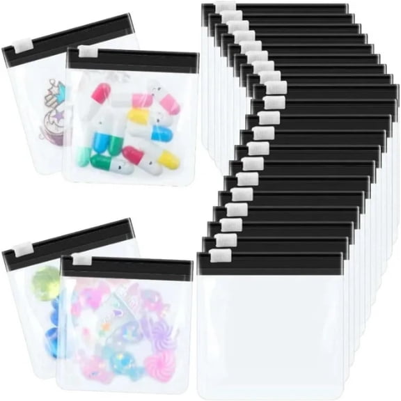 Self-Sealing Zipper Medicine Bags – 100 Pcs Pill Pouch Bags, Waterproof & Oil‑Proof Reusable EVA Storage Organizer