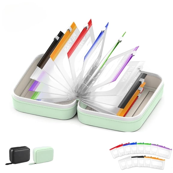 Self-Sealing Zipper Medicine Bags, Waterproof Pill Pouch Set, 14pcs Bags Inside, A8 Waterproof Pill Organizer Set, 7 to 14 Days of Meds