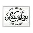 thumbnail image 1 of Self Service Laundry Open Sign Typography Graphic Art Gray Framed Art Print Wall Art, 1 of 7