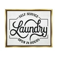thumbnail image 1 of Self Service Laundry Open Sign Typography Graphic Art Metallic Gold Framed Art Print Wall Art, 1 of 6