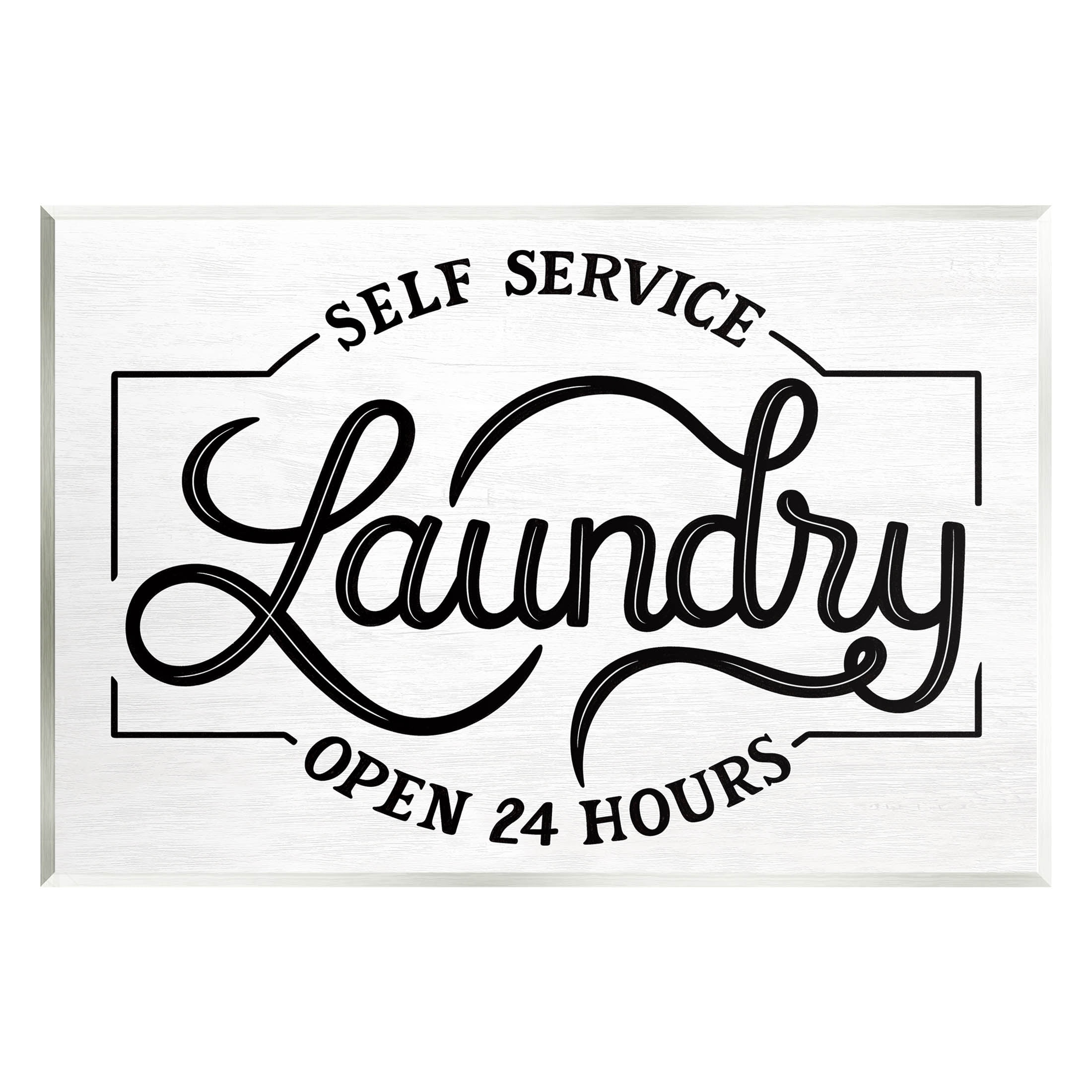 Self Service Laundry Open Sign Typography Graphic Art Unframed Art Print Wall Art
