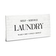 thumbnail image 1 of Self Service Laundry White Tile 10 x 5 Wood Wall Sign Plaque, 1 of 3