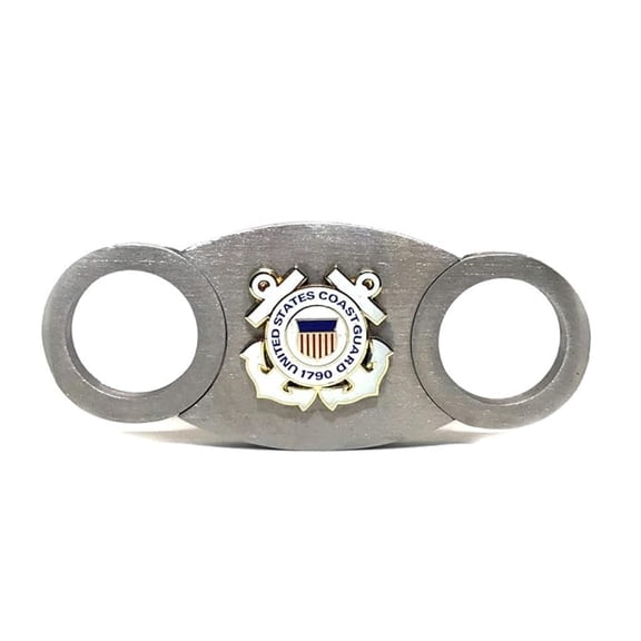 Self-Sharpening Double Guillotine Cigar Cutter – (Coast Guard – 1″ Color)