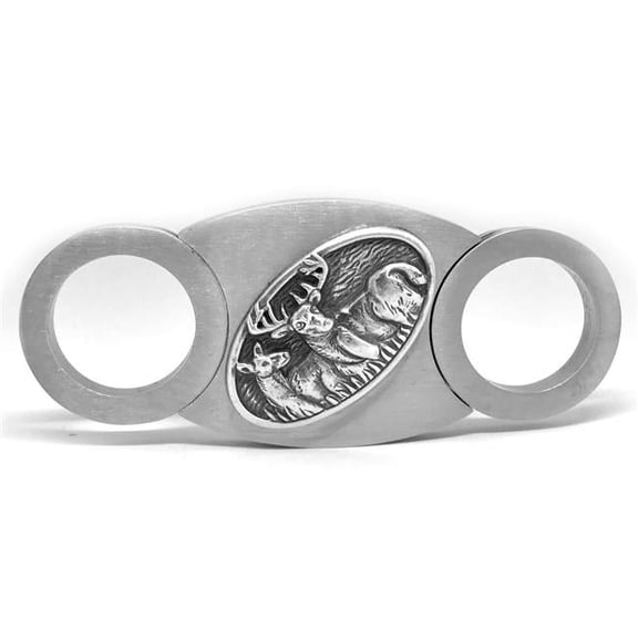 Self-Sharpening Double Guillotine Cigar Cutter – (Deer Grazing)