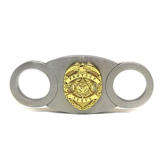 Self-Sharpening Double Guillotine Cigar Cutter – (Law Enforcement – Gold)