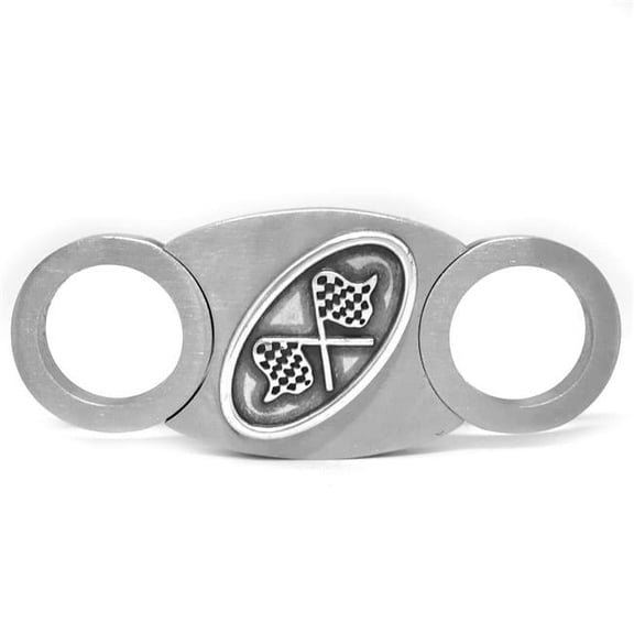 Self-Sharpening Double Guillotine Cigar Cutter (Racing Flags)