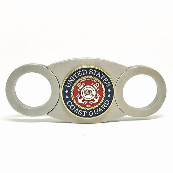 Self-Sharpening Double Guillotine Cigar Cutter  (US Coast Guard - Color)