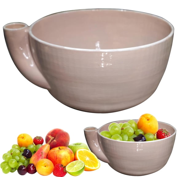 Self Spinning Berry Bowl, Automatic Vortex Swirling Ceramic/PLA Fruit Washer Colander, Portable Strainer Basket for Kitchen Countertop and Camping