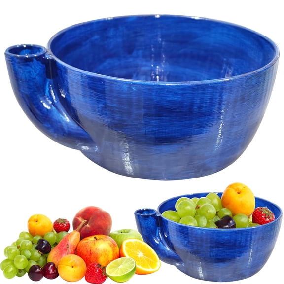 Self Spinning Berry Bowl with Drain Holes, Plastic Self-Rinsing Berry Bowl, Automatic Swirling Washer Colander with Built-In Handle, Portable Fruit Strainer for Kitchen, Countertop & Camping 1Pcs