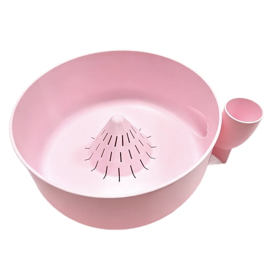 Self-Spinning Berry Washing Bowl with Drain Base, 360° Swirl Cleaner for Strawberries, Blueberries & Vegetables, Food-Grade Plastic, Quick-Drain & Colander Combo(Pink)