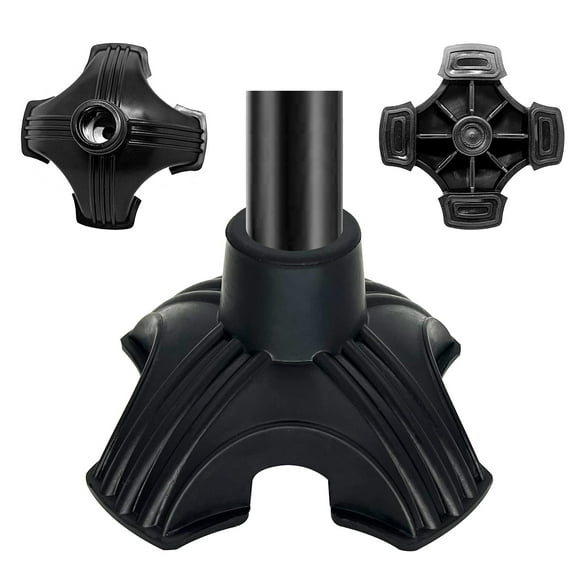 Self-Standing Quad Cane Tip - Replacement Bottom Fits Most Standard Canes