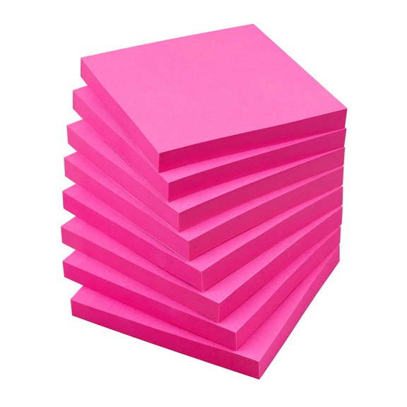 Self Stick Notes 3x3 Inches Bright Color Memo Pads 8 Packs 80 Sheets Per Pad Rose Red