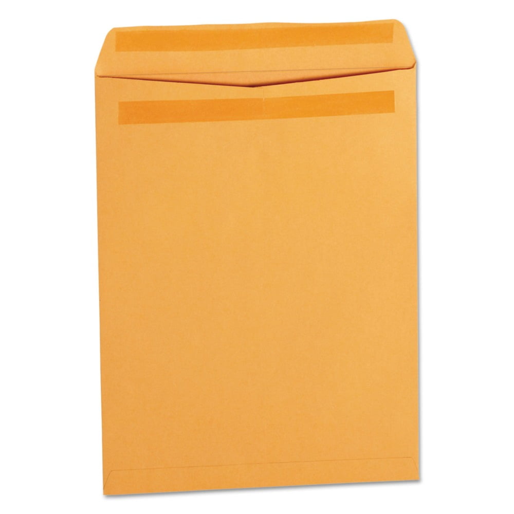 Universal UNV35291 9.5 in. x 12.5 in. #12-1/2 Square Flap Self-Stick Open-End Catalog Envelopes - Brown Kraft (250/Box)