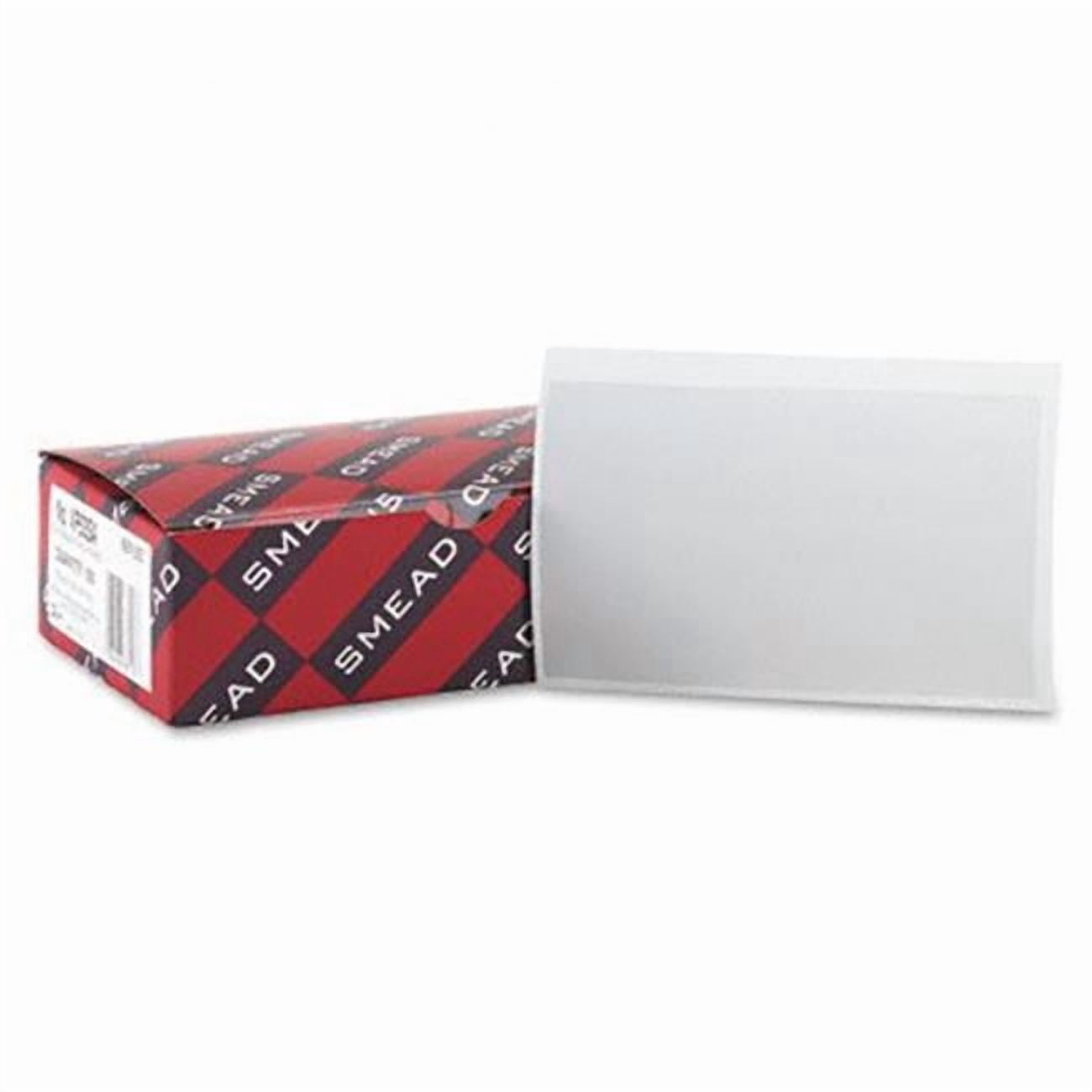 Self-Stick Pockets for Index Cards  5 3/8 x 3 5/8  Clear/White  100 per Box
