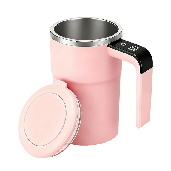 Self Stirring Coffee Cup With Temp Display Rechargeable Smart Mixing Mug For Coffee Milk Hot Chocolate Automatic Stirrer Cup Portable For Home & Travel Glass&Bottle