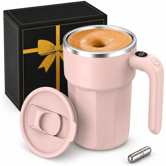 Self Stirring Coffee Mug, 12.5 oz  Stirring Cup with Lid, USB Rechargeable Automatic Mixing Cup, Stainless Steel Electric Coffee Mug for Coffee, Milk, Hot , Matcha