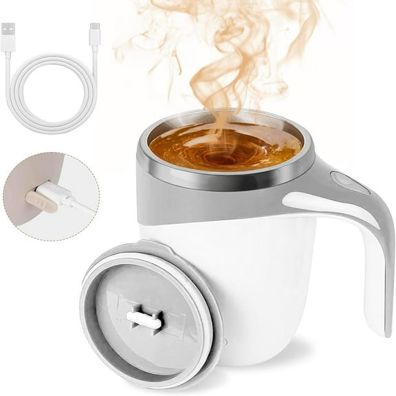 Self Stirring Coffee Mug, 2025 New Automatic Magnetic Stirring Coffee Mug, Magnetic Coffee Stirrer Mug for Milk, Rechargeable Coffee Mug Electric Mixing Cup for Coffee Milk Tea