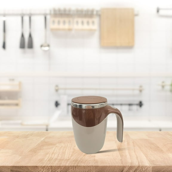 Self Stirring Coffee Mug 380ml Stainless Steel Magnetic Mixing Tumbler for Hot Cold Drinks,Auto Stir Travel Cup for Office,Home,Car White Coffee Color Options
