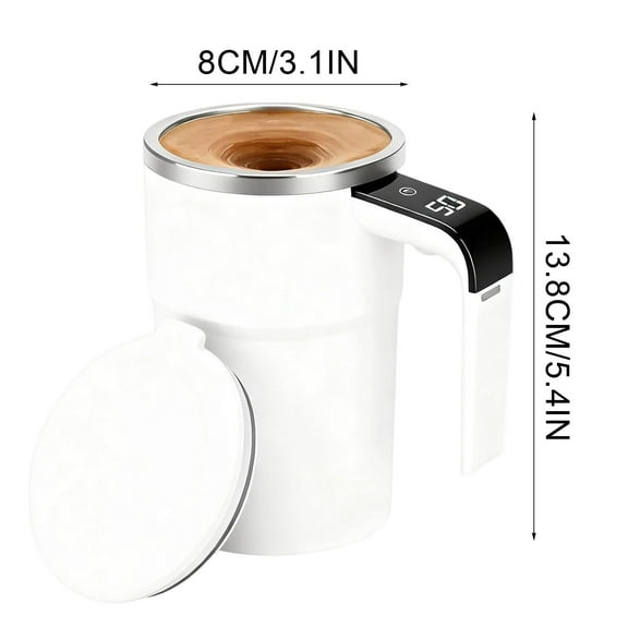Self-Stirring Coffee Mug, Automatic Mixing Cup with LCD Temperature Display, Ideal for Coffee, Tea, Hot Chocolate, Protein Shakes, Perfect Gift for Coffee Lovers