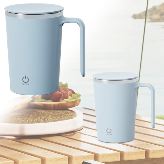Self Stirring Coffee Mug, High Speed With Lid, USB Rechargeable Automatic Coffee Mug, Smart Stainless Steel Mixing Cup for Coffee Milk Cocoa Protein Powder at School Office Travel 1PC Blue