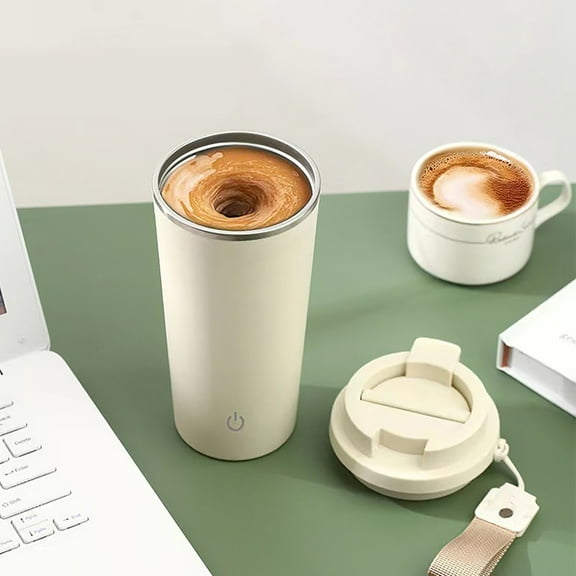 Self Stirring Coffee Mug With Lid Electric High Speed Self Stirring Mug Rechargeable Detachable Stainless Steel Self Stirring Cup for Coffee, Milk, Cocoa Christmas Gift