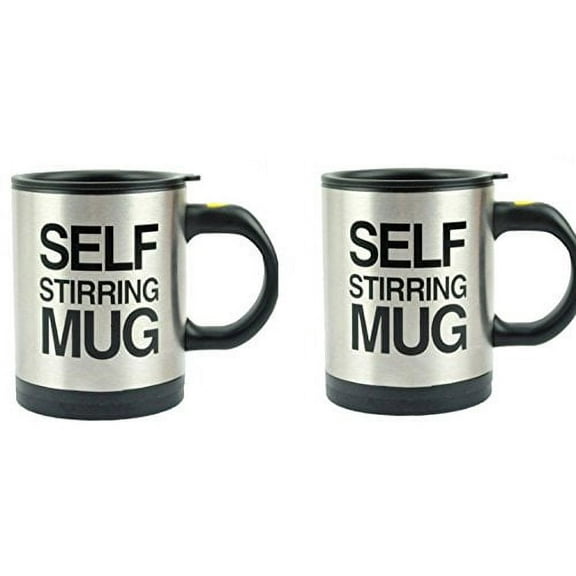 Self Stirring Coffee Mug, Pack of 2 , Black