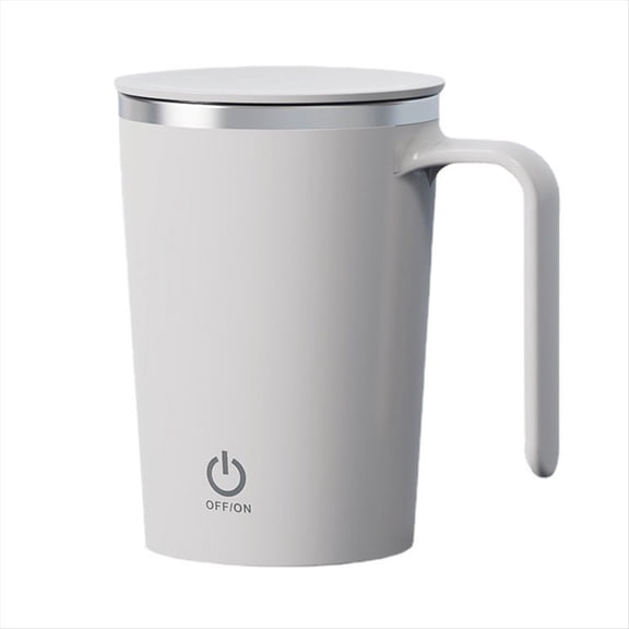 Self Stirring Coffee Mug Rechargeable Automatic Magnetic Mixing Cup ,400Ml Electric Auto Mixer White
