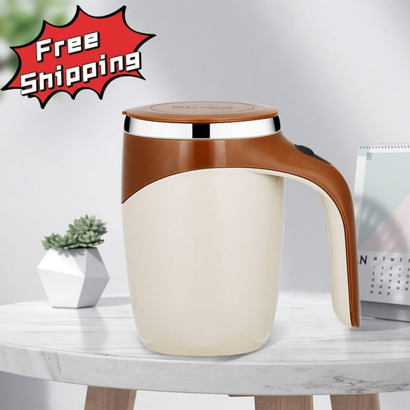 Self Stirring Coffee Mug, Self Heating Coffee Mug, Automatic Magnetic Stirring Coffee Mug, USB Rechargeable Electrics Mixing Cup, For Office, Coffee, Tea, Hot Chocolate, Milk 13oz/380ml (Coffee)