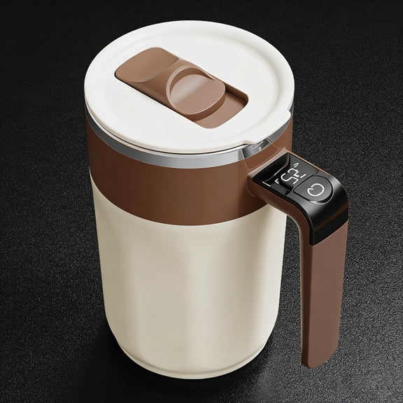 Self Stirring Coffee Mug Stir Coffee Mug Portable Mixing Mug Automatic Stirring Coffee Cups For Coffee Milk Cocoa And Drinks Durable Travel Brown - 14cm
