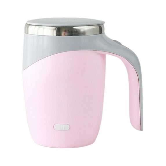 Self Stirring Coffee Mug,USB Rechargeable Self Heating Coffee Mug,Travel Cup for Chocolate,Milk,Tea Mixing Stirring, 380ML(12.8OZ), Automatic Coffee Mug Rotating Cute Mixing Cup(Pink1,3.5x3.5x5.3")