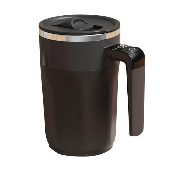 Self Stirring Coffee Mug with LED Temperature Display – Rechargeable Automatic Stirring Cup for Coffee Milk Cocoa – Black 14cm