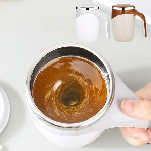 Self Stirring Magnetic Coffee Mug Automatic Mixing Cup with Lid, Rechargeable Stainless Steel Travel Tumbler for Coffee, Tea, Hot Chocolate and Protein Drinks