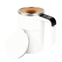 Self-Stirring Magnetic Coffee Mug with Lcd Temperature Display | 380Ml Automatic Stirring Cup for Coffee, Tea & Protein Shakes | 304 Stainless Steel, Rechargeable, Spill-Proof Lid