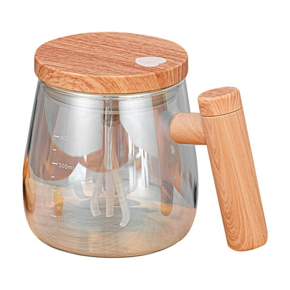 Self Stirring Mug, Electric Mixing Cup, Self Stirring Coffee Mug 400ML High Borosilicate Glass Mixing Coffee Mug Rotating Home Office Travel Stirring Cup Suitable for Coffee/Milk/Protein Powder
