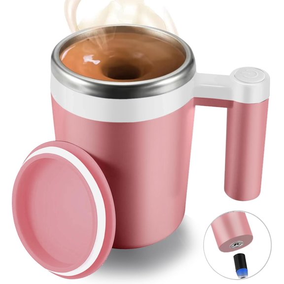 Self Stirring Mug,Rechargeable Auto  Coffee Mug with 2 count Stir Bar, Automatic Mixing Cup for Milk/Cocoa at Office/Kitchen/Travel 14oz   -