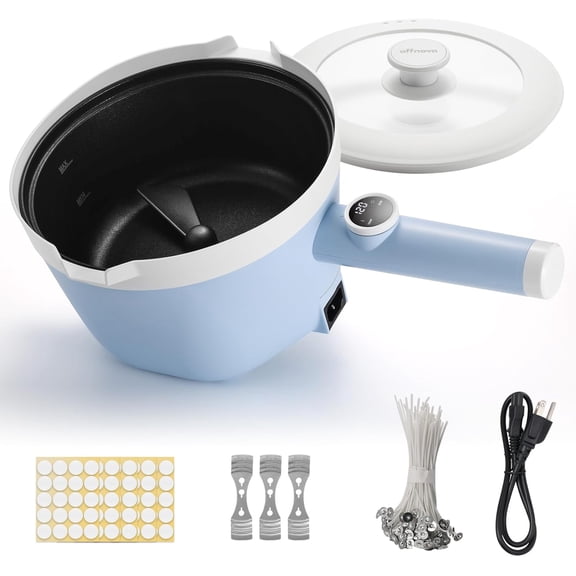 Self-Stirring Wax Melter, 6LB in 6 Min, 1000W, 3L Capacity, Digital Temp Display, Heat-Resistant Handle, Candle Making Kit for Beginners & DIY
